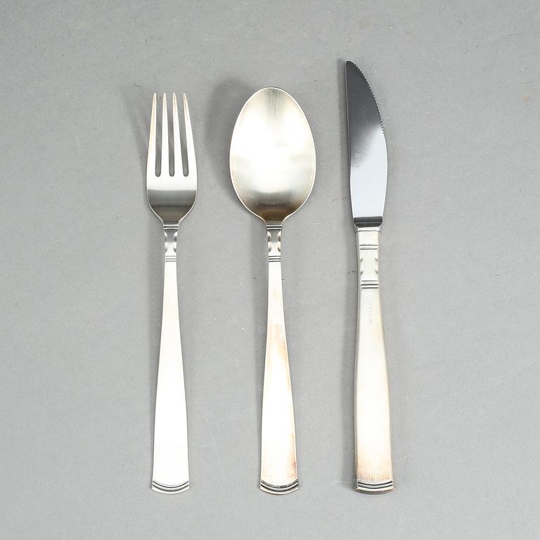MATBESTICK, silver, 36 delar "Rosenholm", GAB, 1996, vikt ca 945 gram exkl. knivar med stålblad.