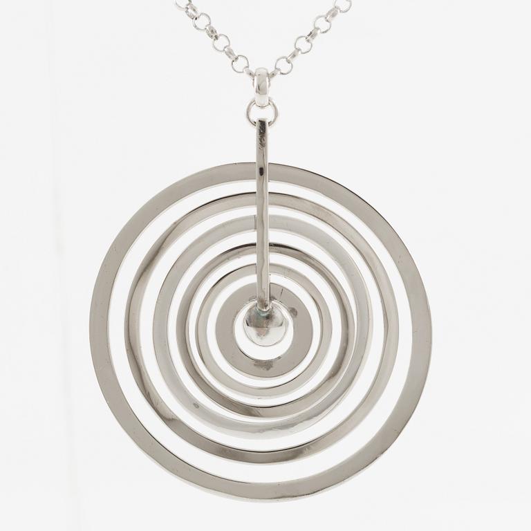 Tapio Wirkkala, pendant with chain "Silvermoon", sterling silver, for Kultakeskus.