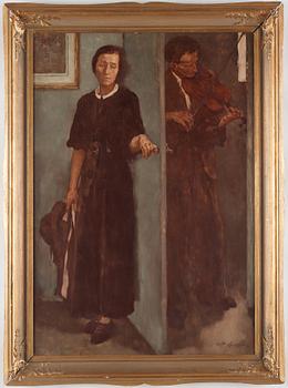 Lotte Laserstein, Woman and violinist.