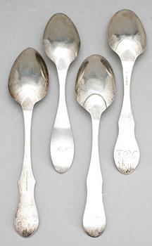 MATSKEDAR, 4 st silver, bland annat Johan Lindgren, Gävle, 1804. Vikt ca 173g.