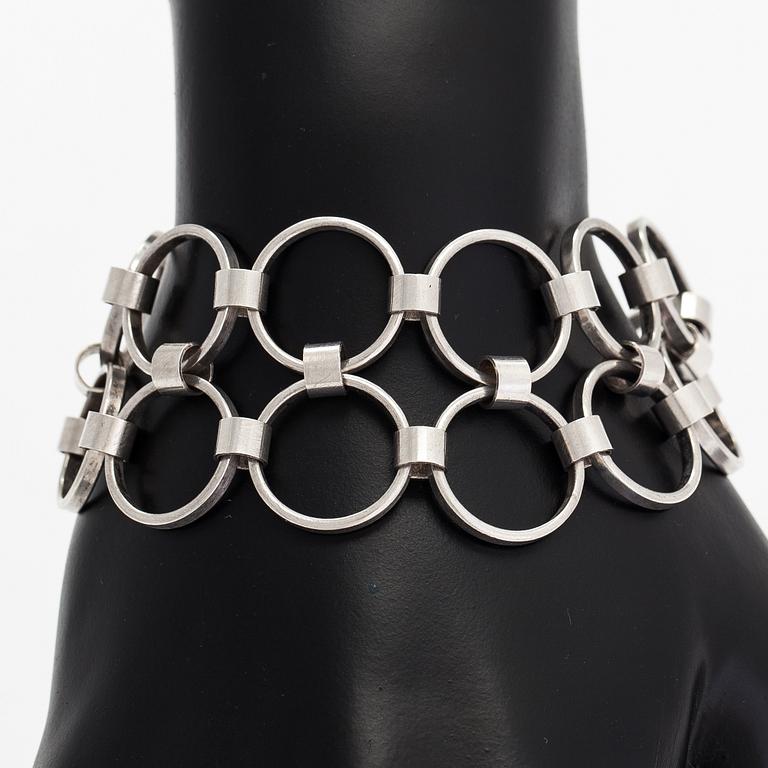 Kaija Aarikka, a silver bracelet, Finland, 1966.