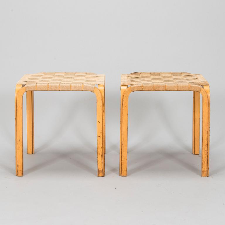 Alvar Aalto, a pair of 1970s 'Y61' stools for Artek.