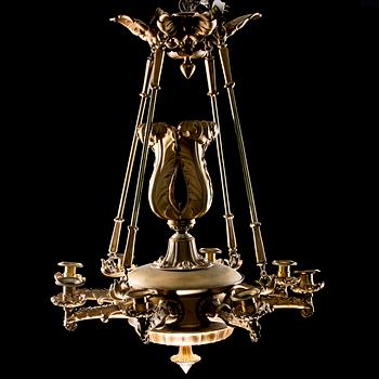 TAKLAMPA, 1800-talets slut. Höjd 90 cm.