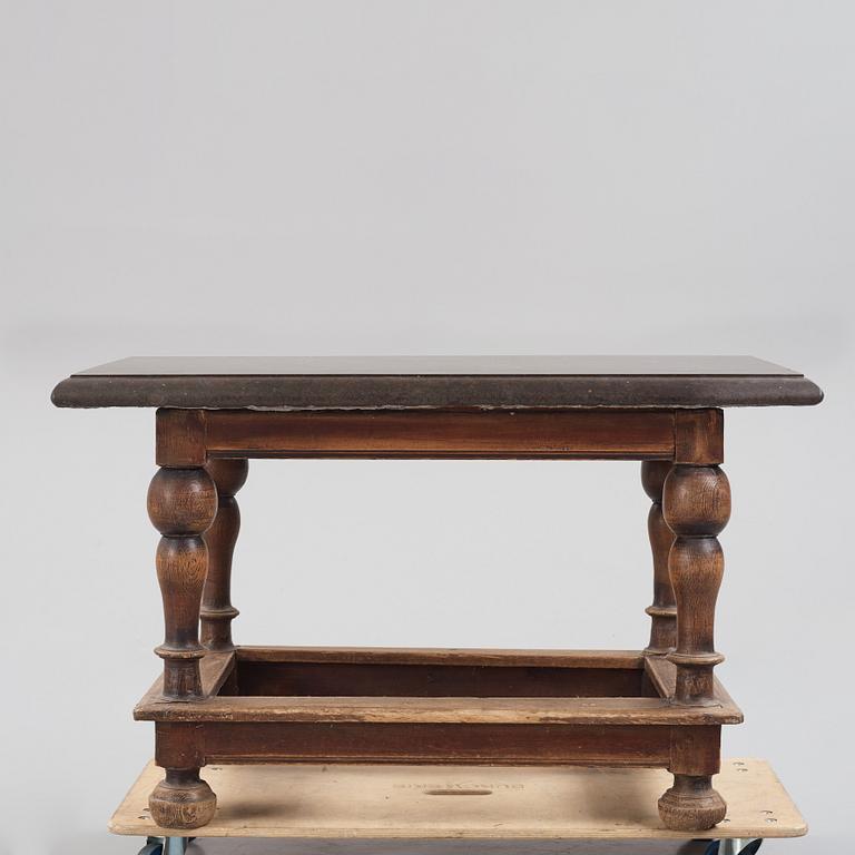 A Swedish Baroque limestone table.