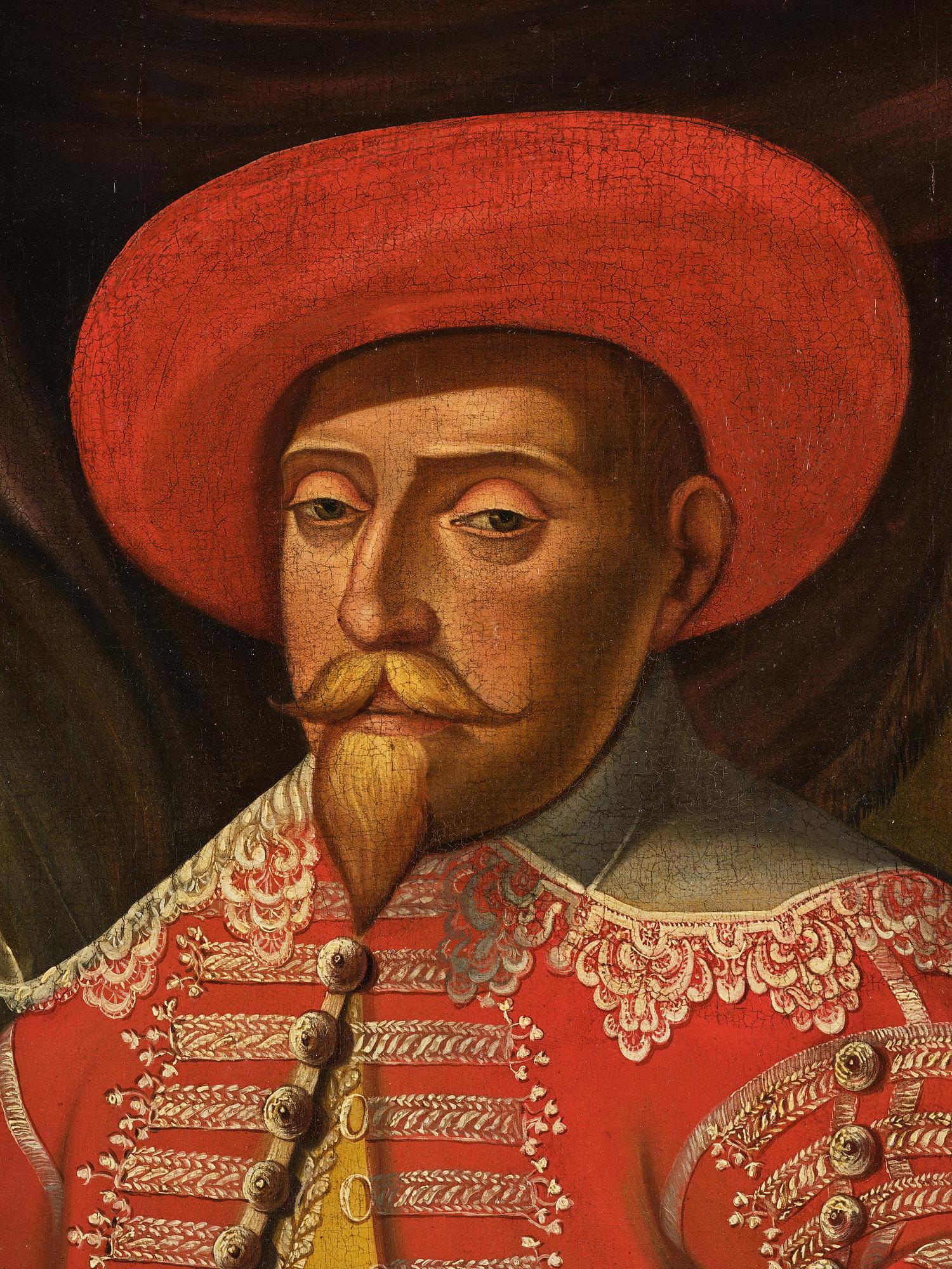 Matthäus Merian d.y, after, Gustav II Adolf (1594-1632) in Polish attire, 17th Cenrury.