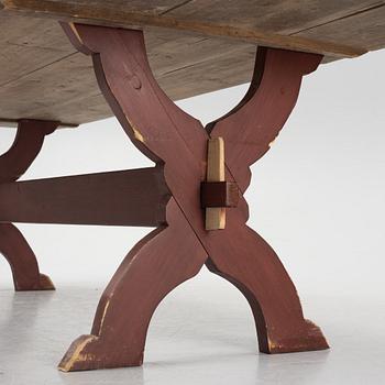 Gateleg table, folk art, 19th century, with later legs.