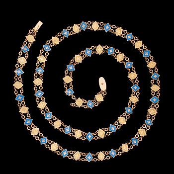 COLLIER, guld och emalj, Carl Wilhelm Strehlenert, Stockholm 1796-1806.