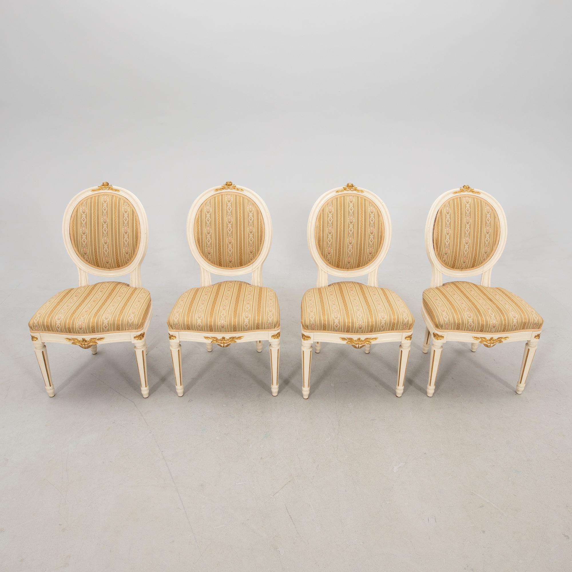Chairs, 4 pcs, Gustavian style, Johan Ekman, second half of the 20th century.