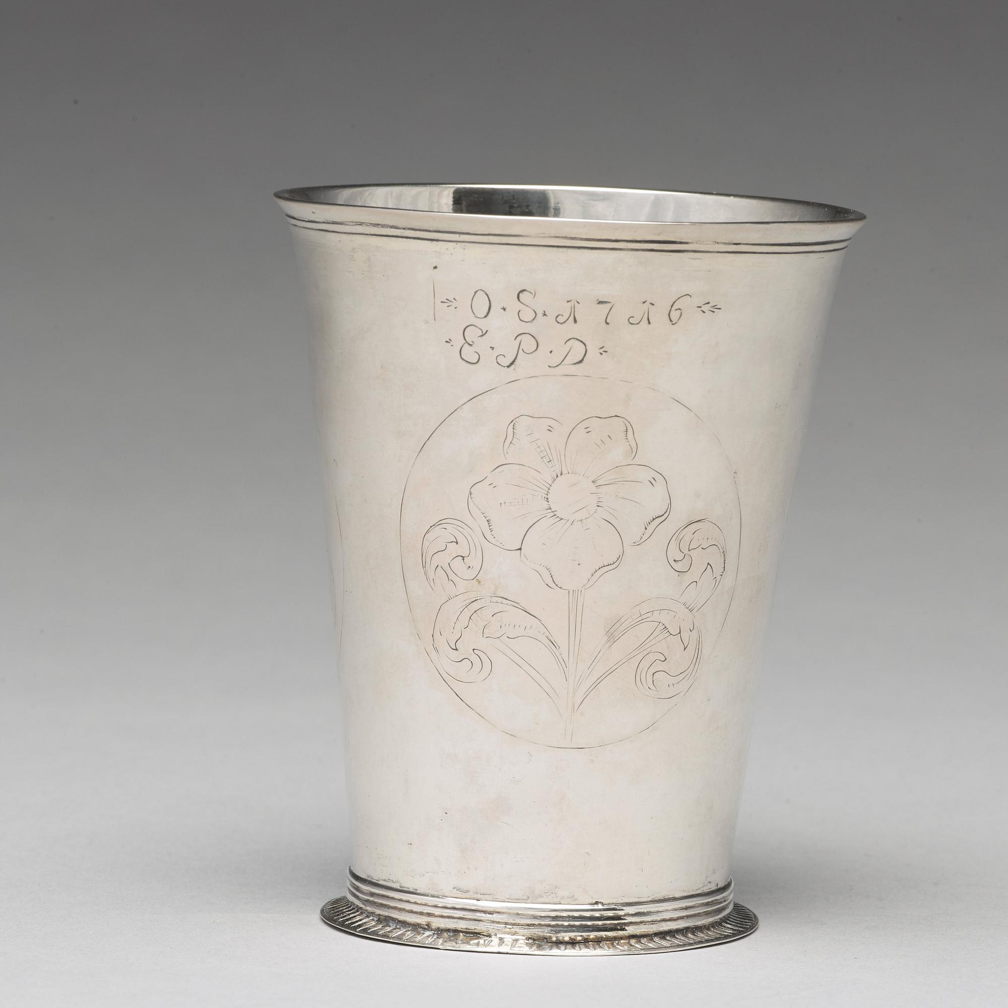 A Swedish early 18th century silver beaker, mark of Christian Dalbeck, Kristianstad 1716.