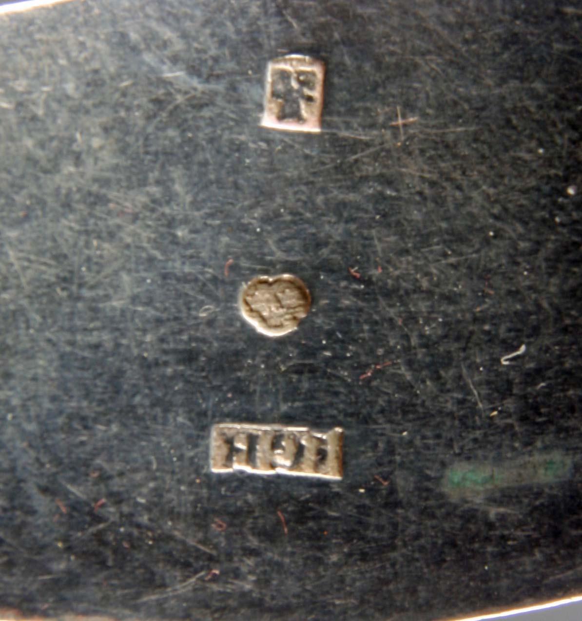 MATSKEDAR, 6 st, silver, trol. Jacob Gustaf Bursell, Jönköping.