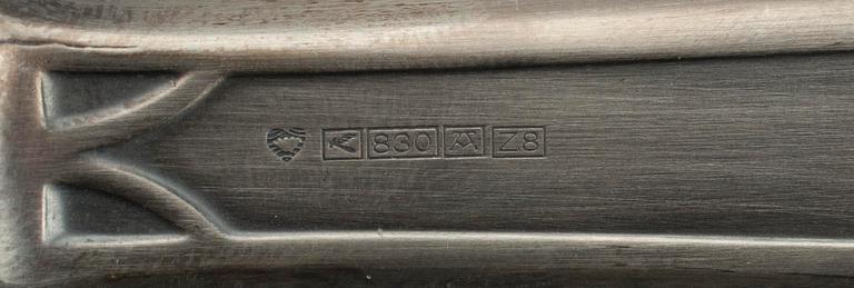 PARTI BESTICK, 12 st. "Suomi", samt "Tähkä" 2 st. silver, 1990-2000 -tal.