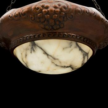 An early 20th century jugend ceiling light.