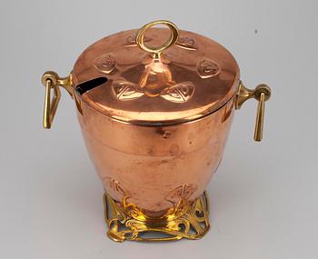 CHAMPAGNEKYLARE, jugend, koppar och mässing, Würtembergische Metallwaren Fabrik (WMF) ca 1900.