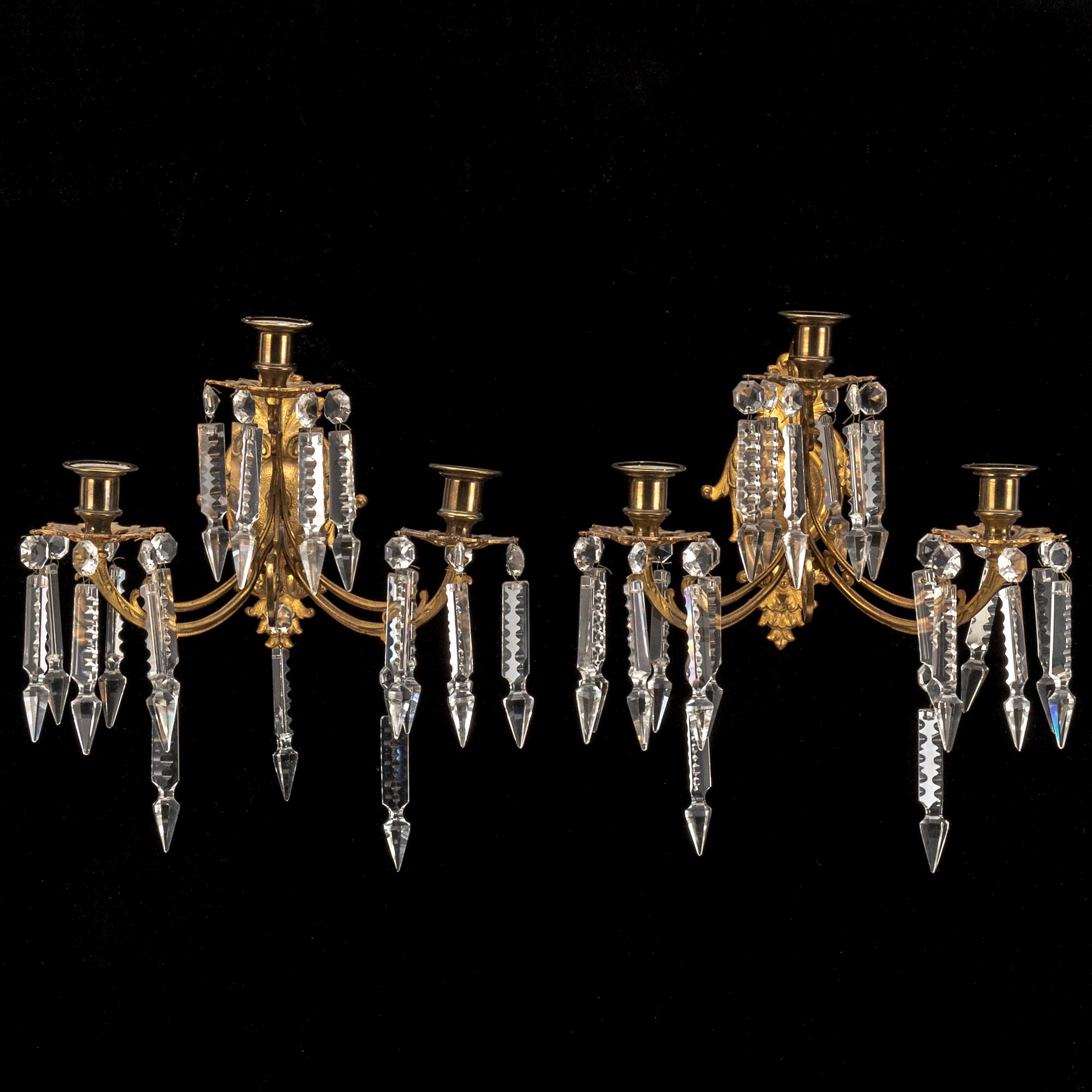 A pair of Victorian wall sconces, late 19th Century.