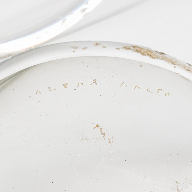 Alvar Aalto, a 1939-1940 dish '9748' signed Alvar Aalto for Karhula Glassworks, Finland.