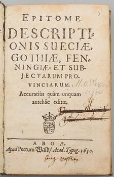 A BOOK, Michael Olai Wexionius Gyldenstolpe, Åbo, 1650.
