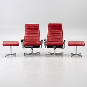 Pair of armchairs with footstool, “Vitesse”, Bolia.
