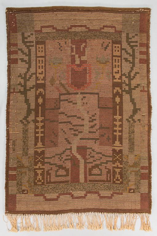 Margareta Ahlstedt-Willandt, A Finnish long pile Ryijy Rug for The Friends of Finnish Handicraft. Circa 194 x 145 cm.