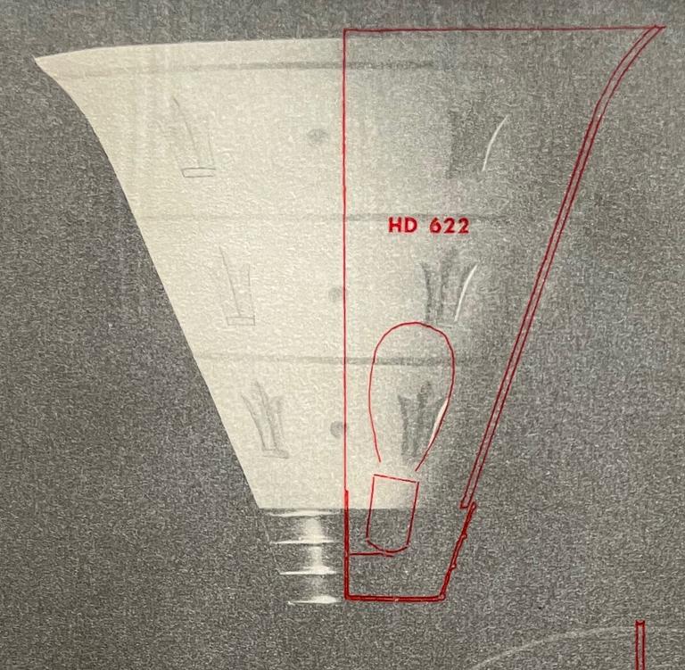 Edward Hald, vägglampetter, ett par, modell "HD 622", Orrefors, 1930-tal.