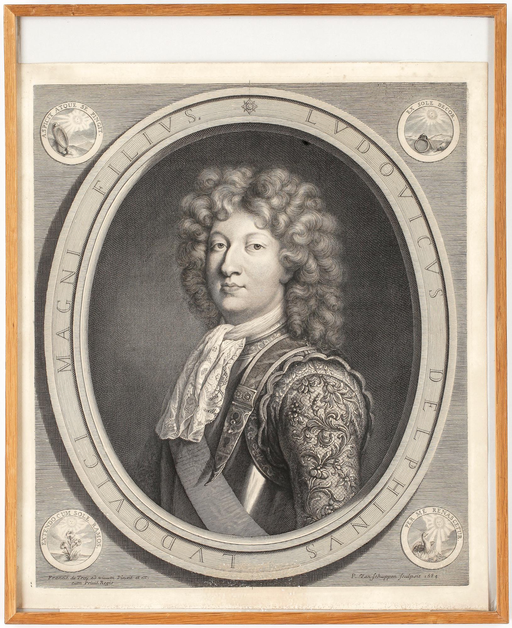 PIERRE VAN SCHUPPEN, efter, kopparstick, 1800-tal.