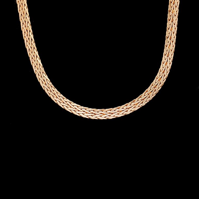 COLLIER, 18 k guld, fantasilänk. Vikt ca 19 gram.