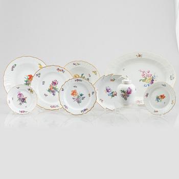 35 pieces of a "Sachsisk Blomst" porcelain dinner service, Royal Copenhagen, Denmark, of varying manufacturing date.