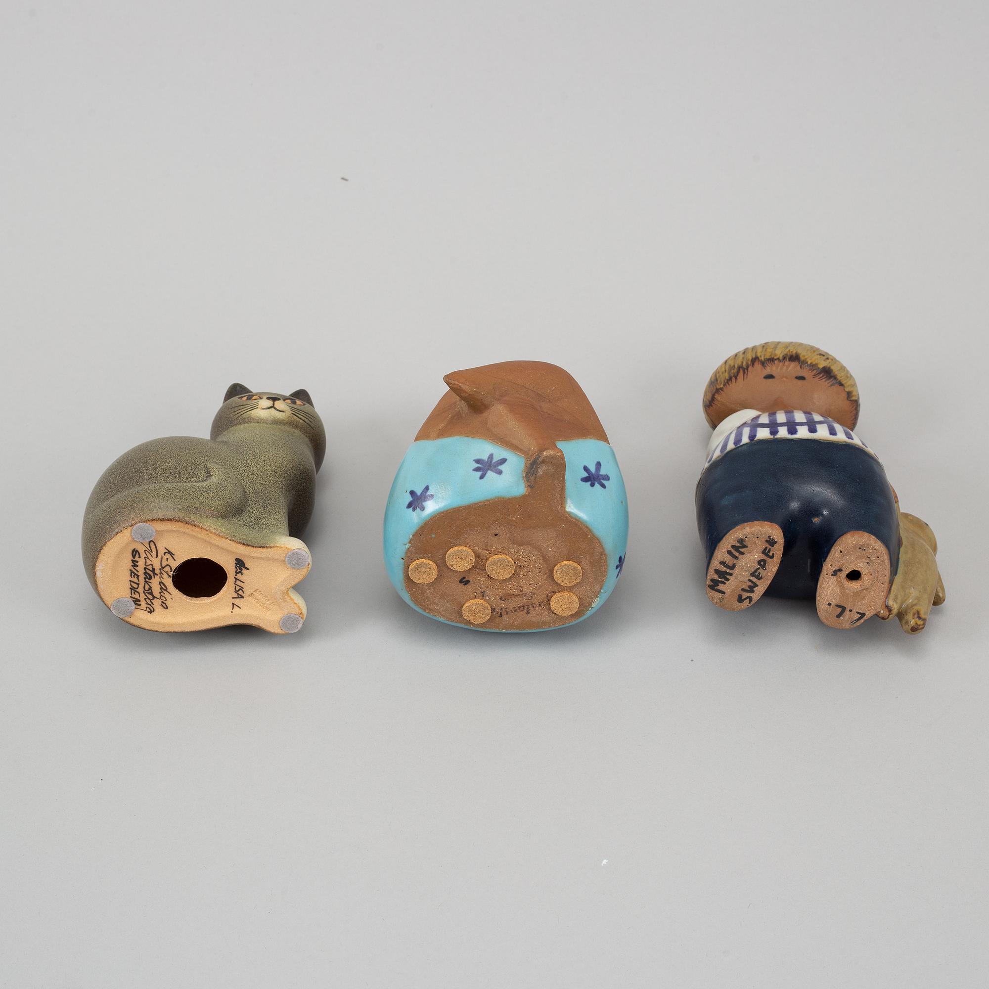 Lisa Larson, a group of six stoneware figurines, including K-Studion, Gustavsberg.