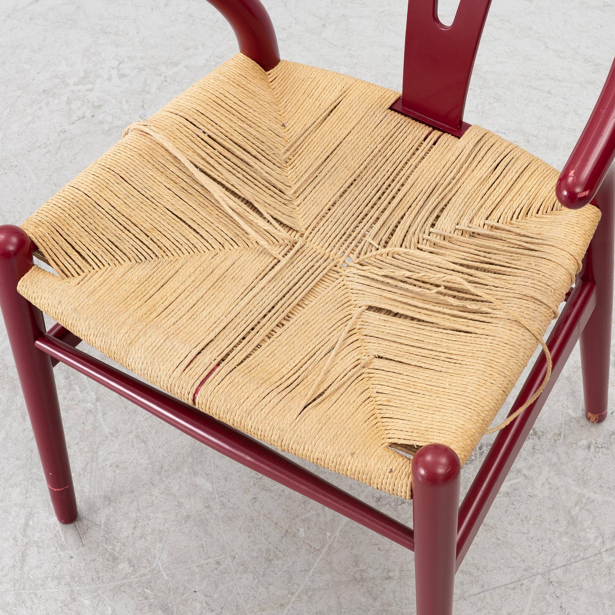 Hans J. Wegner, three  model CH-24/"Wishbone Chair", Carl Hansen & Son, Denmark.