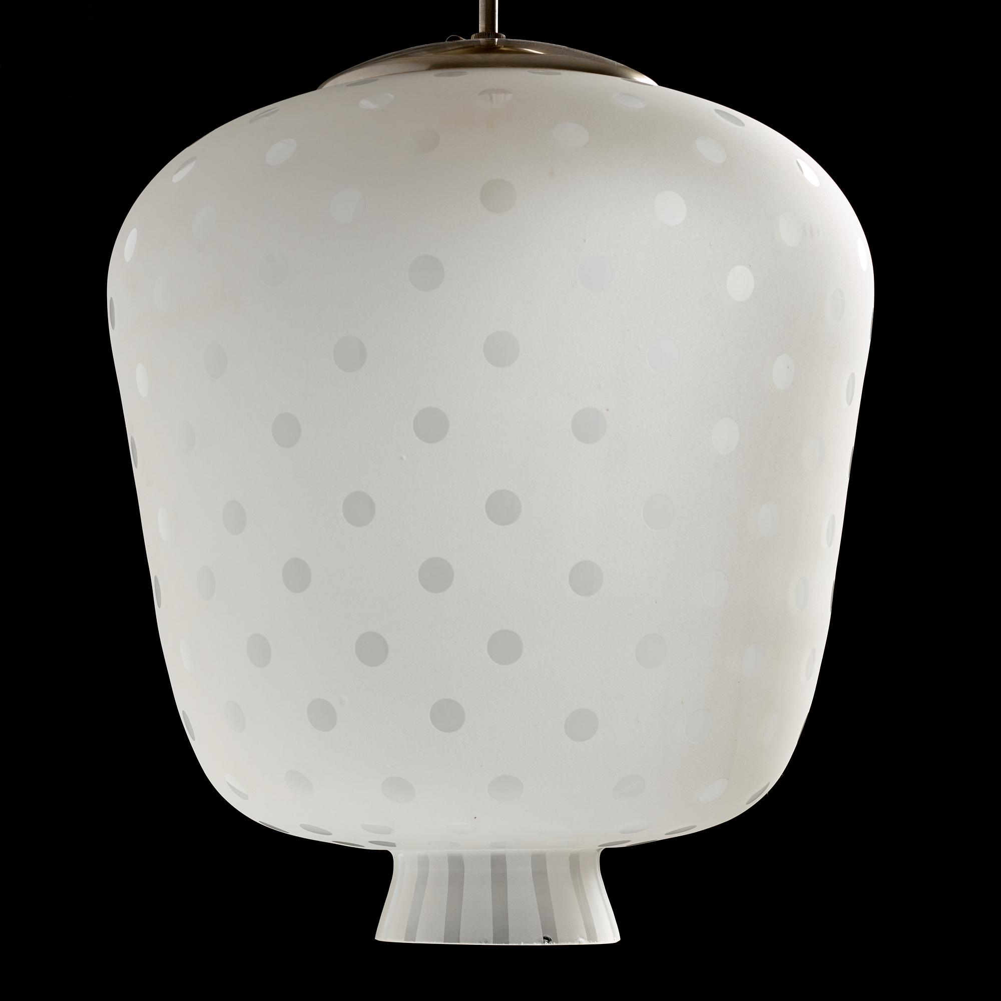 Flygsfors Glasbruk, ceiling lamp, a version of model '51334/513 P', 1940s/50s.
