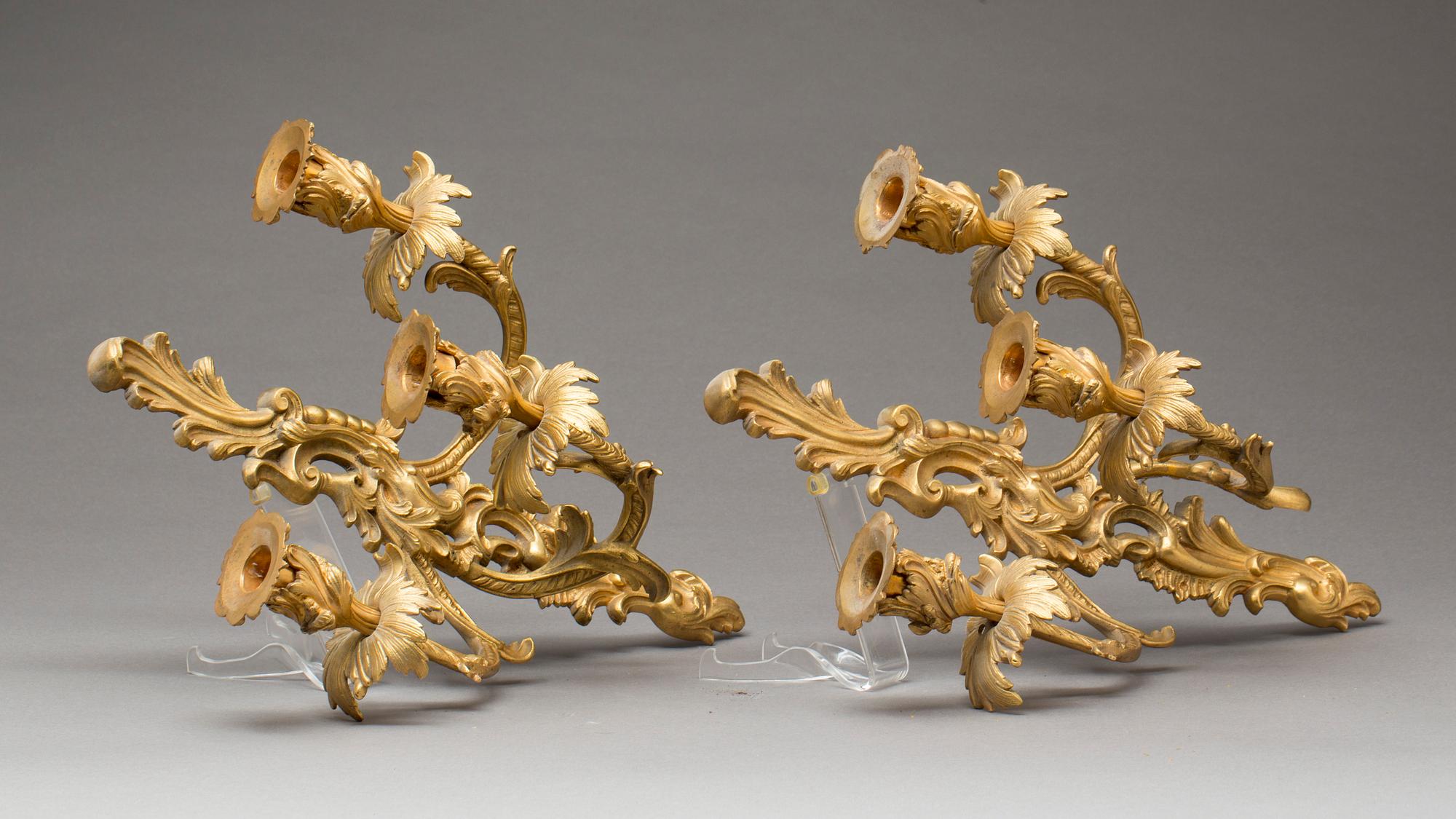 VÄGGAPPLICKER, ett par, rokokostil, omkring 1900.