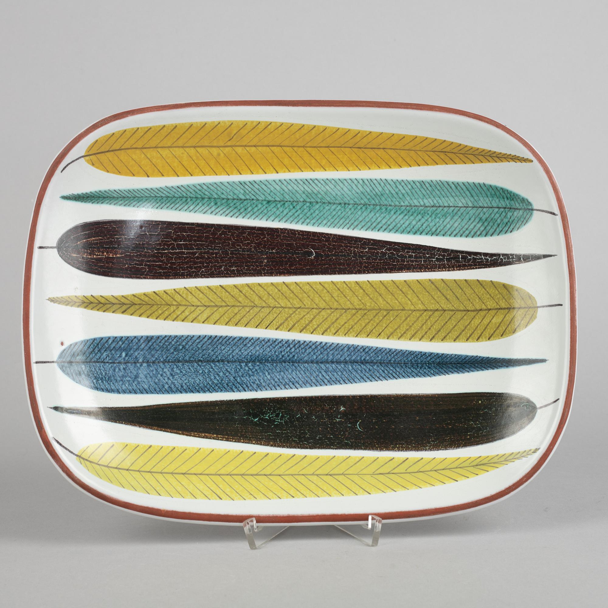 Stig Lindberg, a faience dish, Gustavsbergs studio.