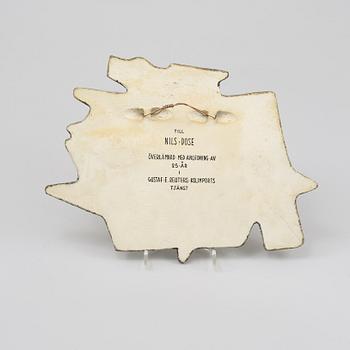 VÄGGRELIEF, vit stengodslera, Lisa Larson, Gustavsberg, 1960/1970-tal.