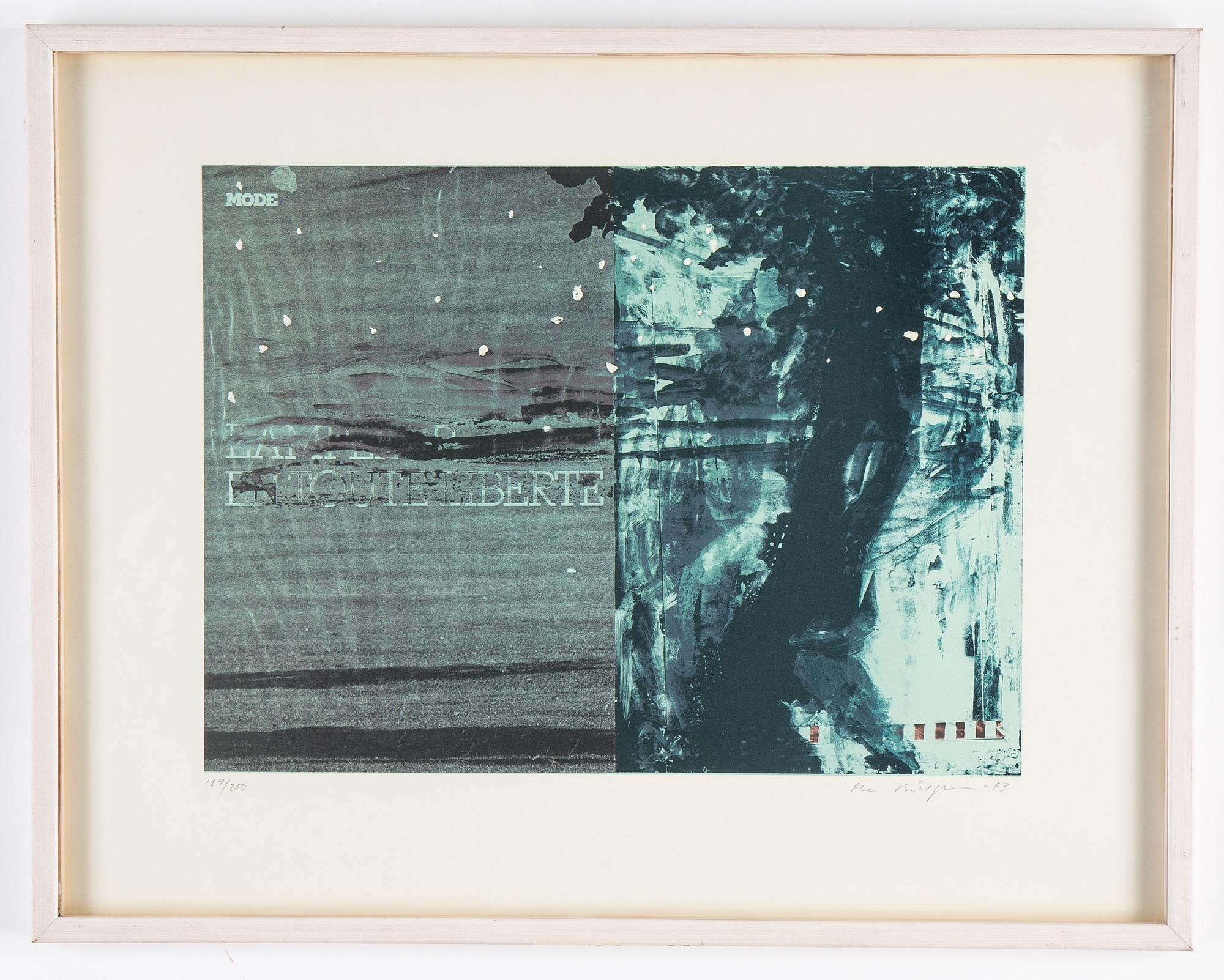 Ola Billgren, lithograph in colours, 1983, signed 184/200.