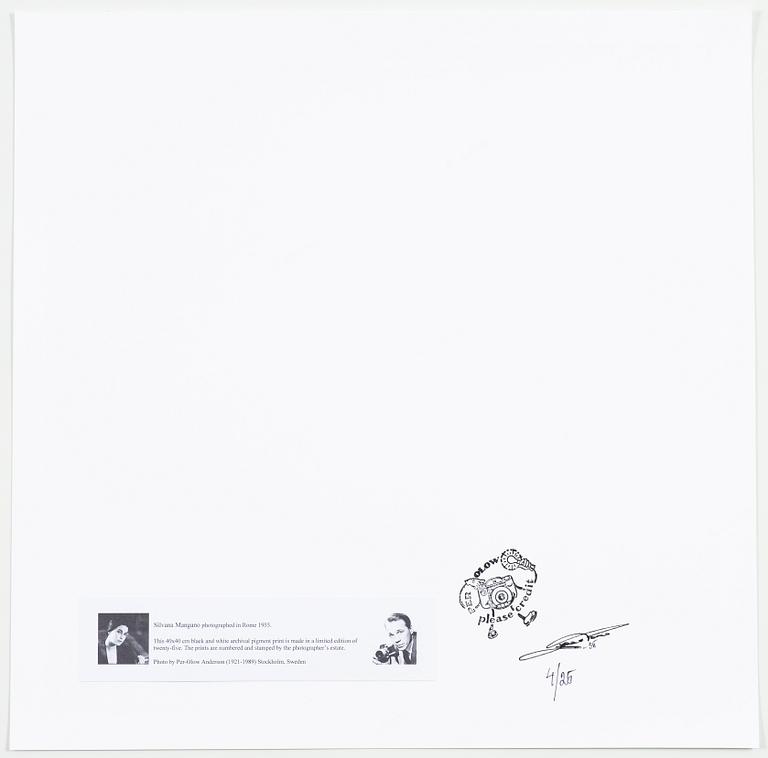 Per-Olow Anderson, "Silvana Mangano photographed in Rome 1955".