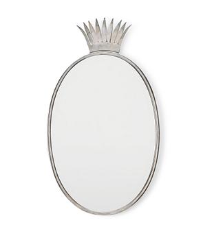 483. A C.G. Hallberg silver plated (alpacka) wall mirror, Stockholm 1920-30's.