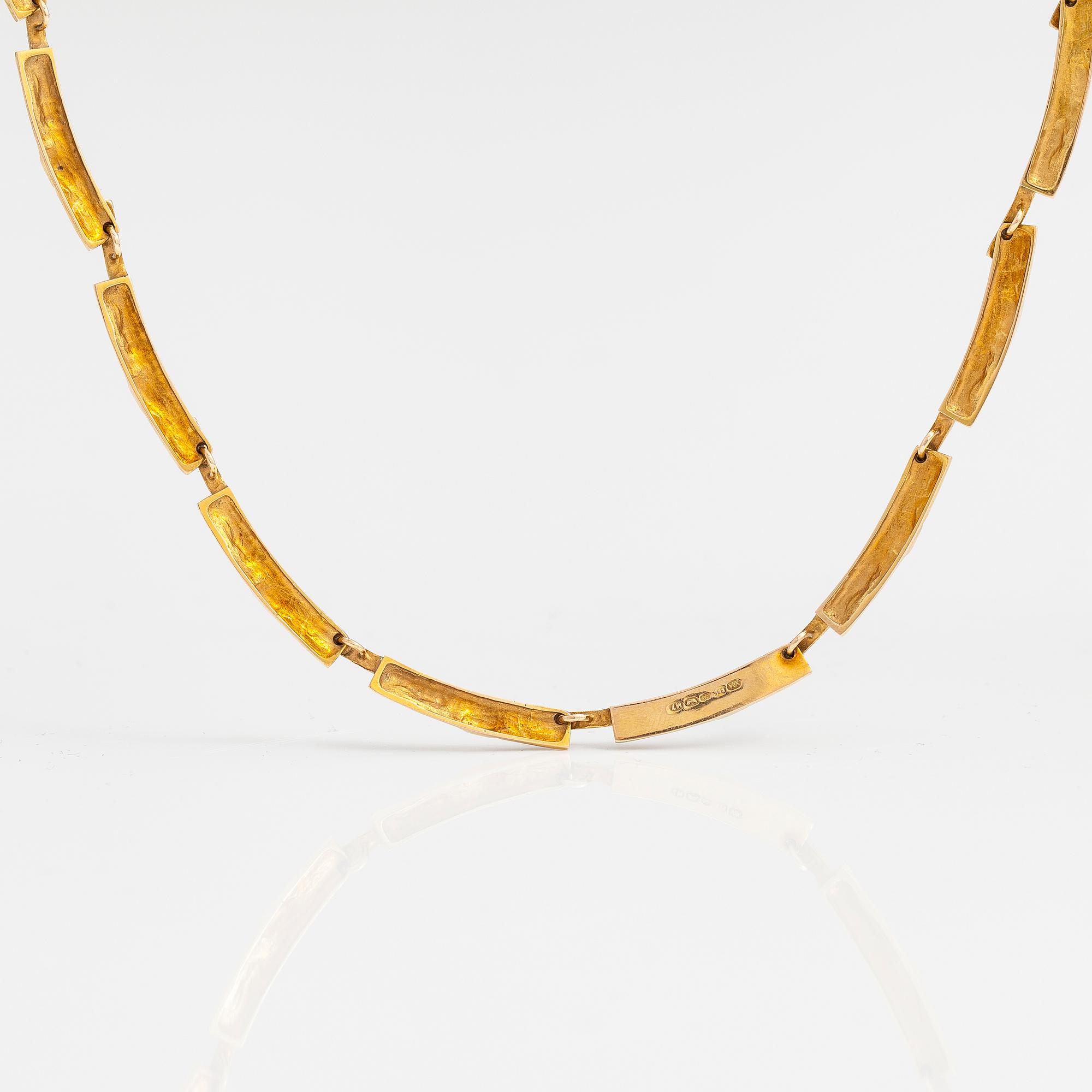 BJÖRN WECKSTRÖM, HALSBAND "Tundra", 14K guld, Lapponia 1965.