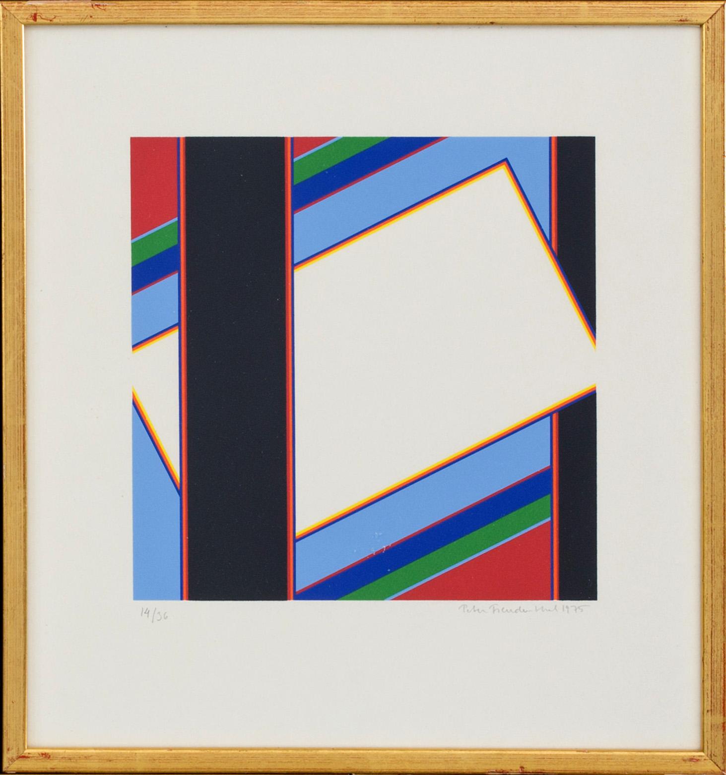 THREE PETER FREUDENTHAL, COLOURED PRINTS signed, dated 1975 and numbered 14/36.