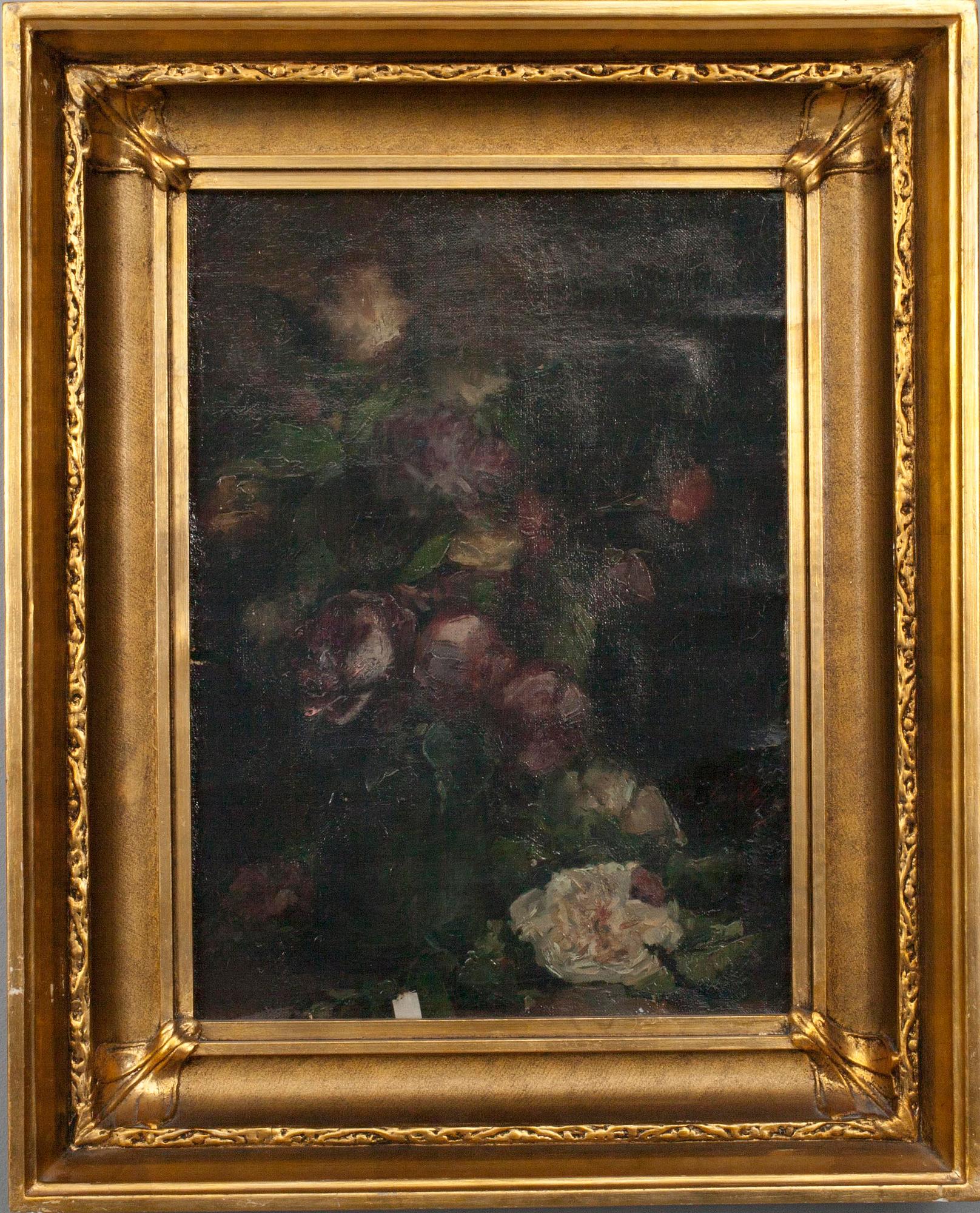 OKÄND KONSTNÄR, olja på duk, otydlig signering, Frankrike 1800-tal.