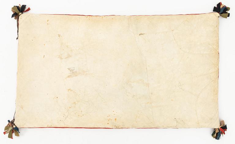 Åkdyna, broderad, ca 92 x 52 cm, Skåne, daterad 1848.