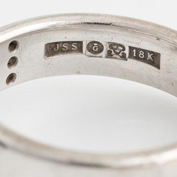 Ring, white gold, Jarl Sandin, with aquamarine and brilliant cut diamonds.