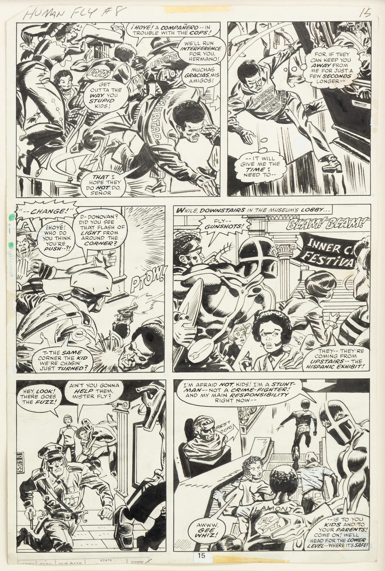 Marvel, "Human Fly", orginalteckningar, 1978.