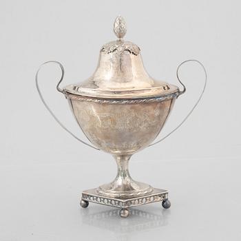 A Swedish Gustavian Lided Silver Sugar Bowl, mark of Johan Henrik Leffler, Falun 1810.