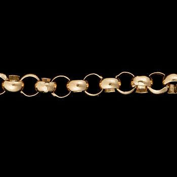 KEDJA, 18K guld. Vikt ca 18 gram.