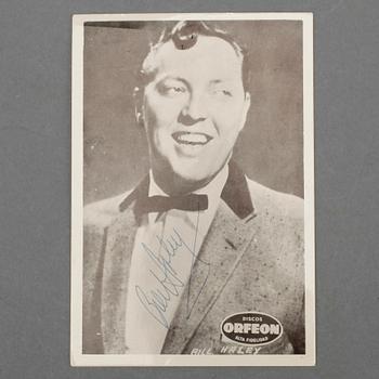 BILL HALEY (1925-1981), idolkort med autograf.