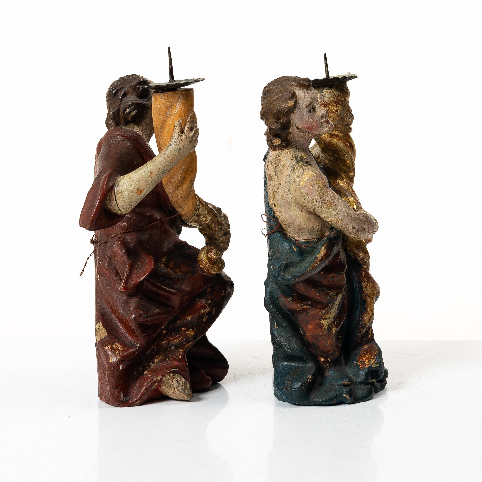 Ljusstakar, ett par, 1700/1800-tal.