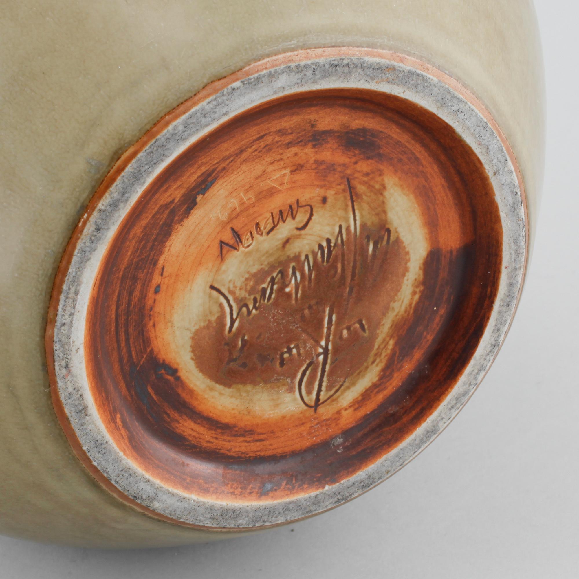 Unique stoneware vase by CARL-HARRY STÅLHANE, Rörstrand, signed, second half of the 20th century.