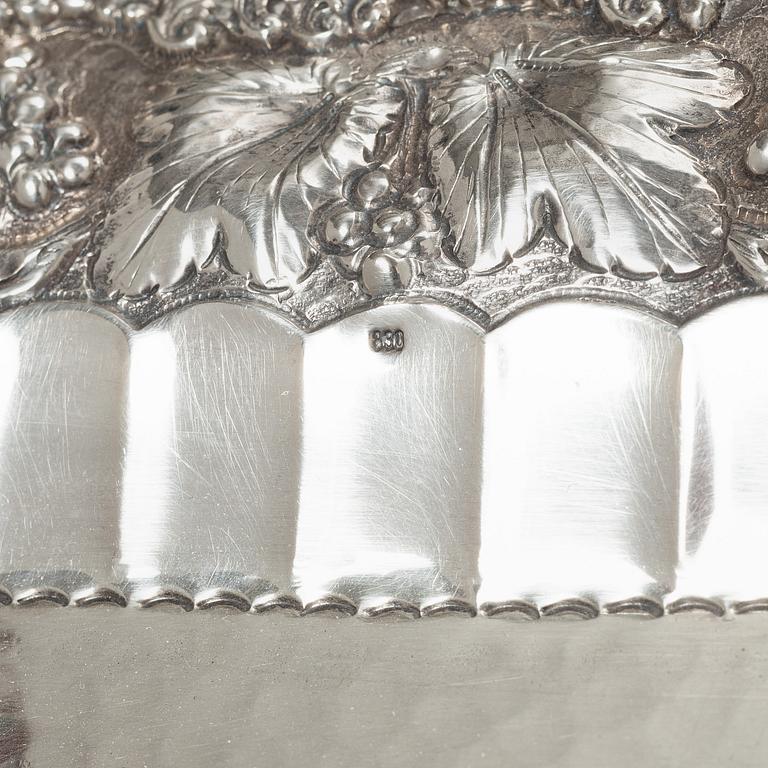 Tray, silver, 20th century.