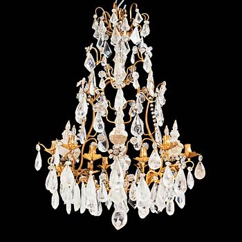 68. A French 19th century twelve-light chandelier.