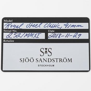 Sjöö Sandström, Royal Steel Classic II, armbandsur, 41 mm.