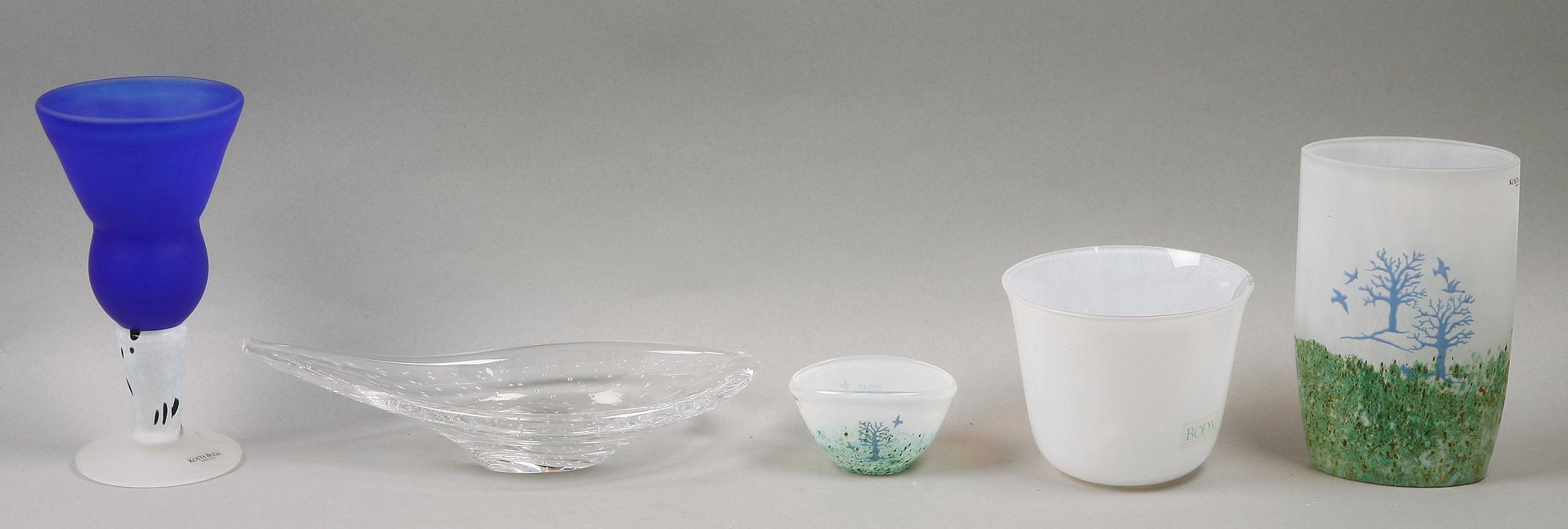 PARTI KONSTGLAS, 5 delar, Kosta Boda.